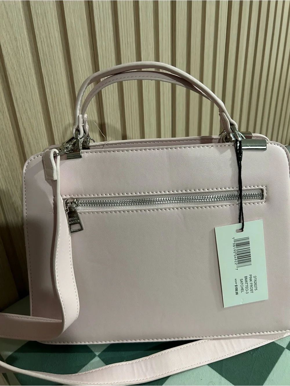 Steve Madden Light Pink Chain-Handle Satchel